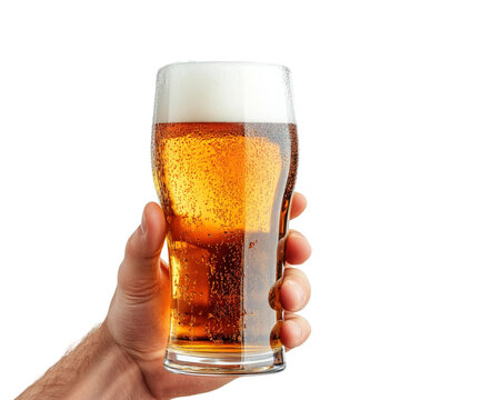 Celebrating craft beer tasting pub garden beverage isolated on transparent background