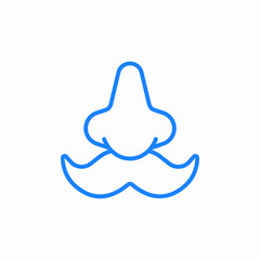 stylized mustache icon sign vector