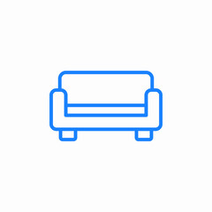 two seater sofa icon sign vector