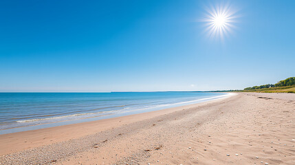 Obraz premium beach background for social media with sky,sand,sun