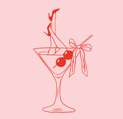 Cocktail girl celebration icon. Bachelorette Party.