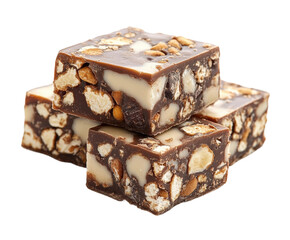 Chocolate fudge squares kitchen food isolated on transparent background