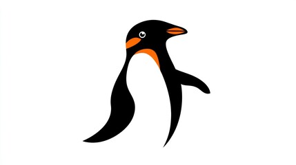 Fototapeta premium Stylish Penguin Illustration with Bold Black and White Contrast Perfect for Wildlife Nature