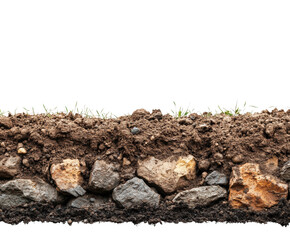 Exploring soil layers earth composition nature detail isolated on transparent background