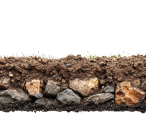 Exploring soil layers earth composition nature detail isolated on transparent background