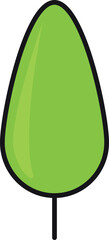 Simple Green Tree Icon – Cartoon Style Vector Illustration.