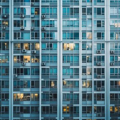 Fototapeta premium HK commercial building's windows.