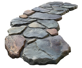 Natural stone pathway design ideas for spaces isolated on transparent background