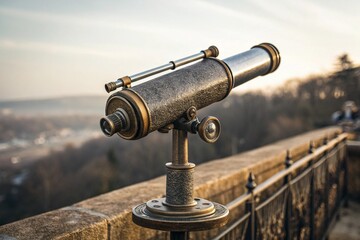 old telescope overlooking the city