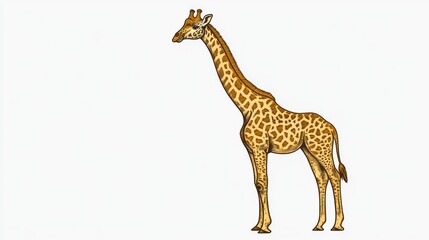 Obraz premium Illustration of a tall spotted animal with long neck and legs perfect for educational material