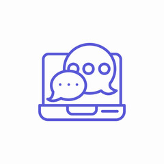 laptop chat bubbles icon sign vector