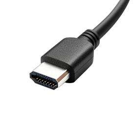 Connecting devices with hdmi cables home office technology focus isolated on transparent background