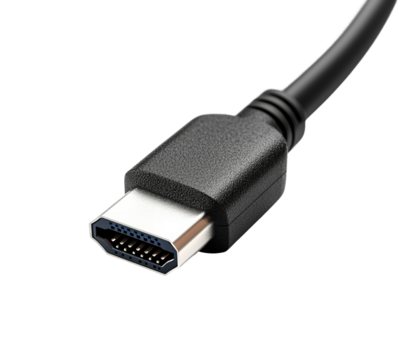 Connecting devices with hdmi cables home office technology focus isolated on transparent background - Powered by Adobe