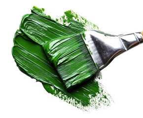 Action with green paint creative content isolated on transparent background