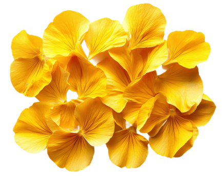 Vibrant yellow flower petals nature botanical isolated on transparent background