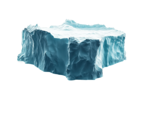 Iceberg structure arctic ocean model environment isolated on transparent background