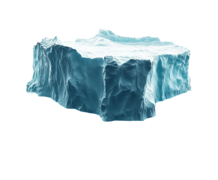 Iceberg structure arctic ocean model environment isolated on transparent background - Powered by Adobe