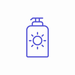 sunscreen pump bottle icon sign vector