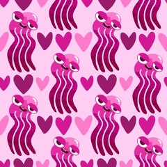 Summer ocean animals seamless octopus pattern for wrapping paper and fabrics and linens and kids clothes