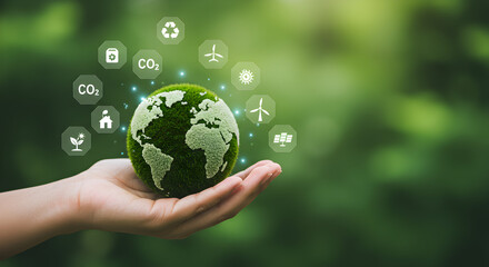 Sustainable earth day concept green energy and environmental conservation for future generation