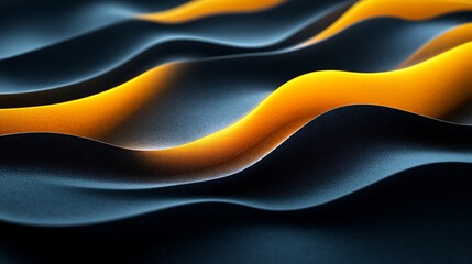 layers Black abstract visual field incorporating yellow and cyan