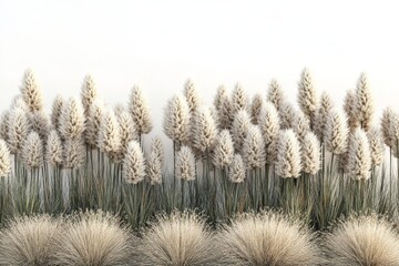 Soft golden blades of grass sway gently in the serene atmosphere of a meadow illuminated by bright natural light