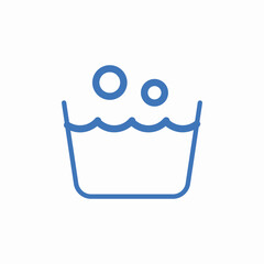 laundry bucket bubbles icon sign vector