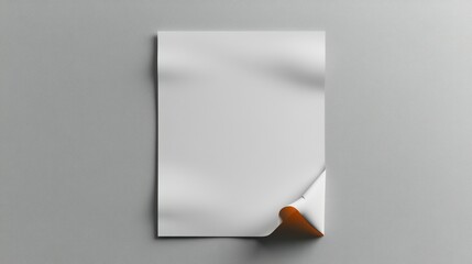 Blank white paper with curled corner