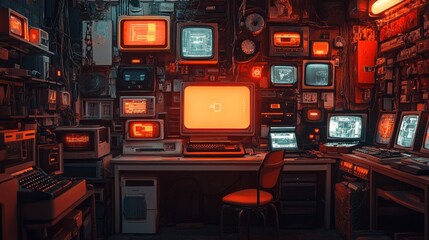 Retro Tech Haven: A Cyberpunk-Inspired Digital Sanctuary
