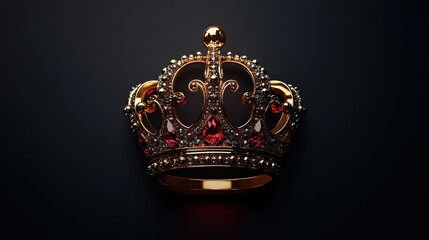 Luxurious golden crown with precious jewels