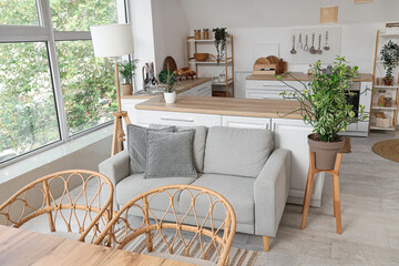 Interior of light modern  kitchen