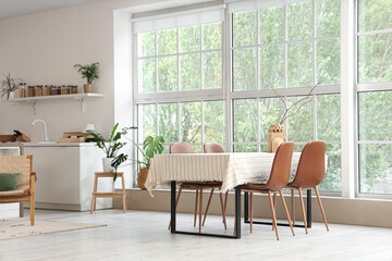 Interior of light modern  dining room
