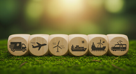 Sustainable transportation methods eco friendly logistics and supply chain management concept image
