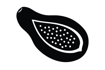 papaya with seeds vector icon