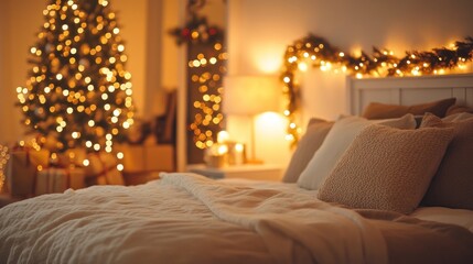 Cozy Christmas bedroom