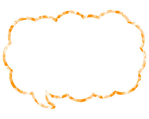 ステンドグラス風吹き出し　三角形模様　細長い雲形