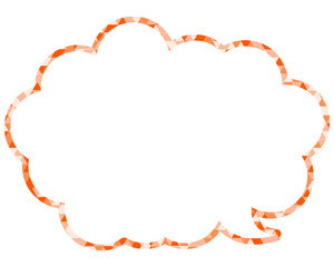 ステンドグラス風吹き出し　三角形模様　丸みのある雲形