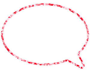 ステンドグラス風吹き出し　三角形模様　丸形