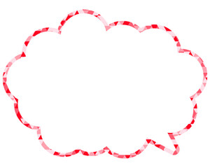 Obraz premium ステンドグラス風吹き出し 三角形模様 丸みのある雲形