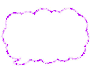 ステンドグラス風吹き出し　三角形模様　細長い雲形