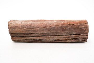 Brown Wooden Stick Isolated on White Background