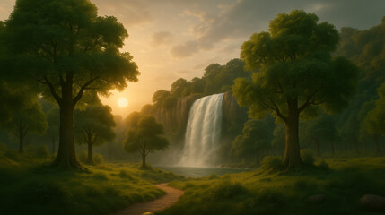 Temple in bali.Al generated art illustration.