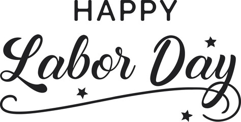 "Happy Labor Day Typography with Stars | Celebratory Design for American Workers' Holiday