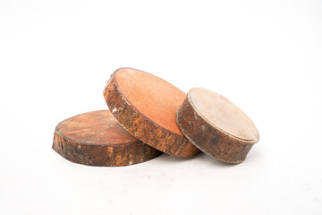 Tree wood slice isolated on white background