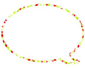 ステンドグラス風吹き出し　三角形模様　丸形