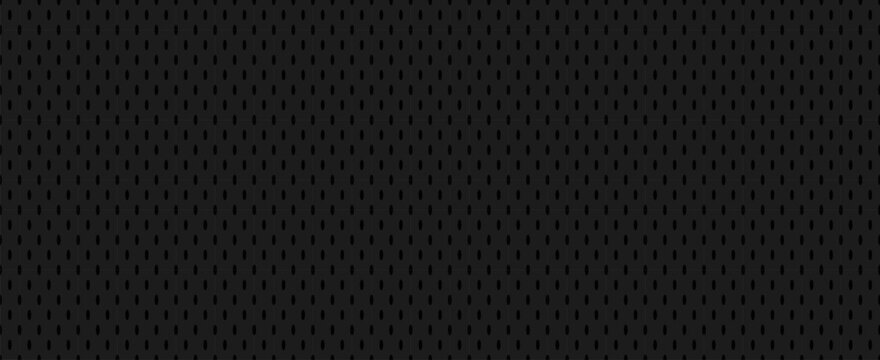 Black Hockey Jersey Mesh Texture Seamless Vector Pattern. Sports Team Background. Athletic Fabric Close-Up. Breathable and Moisture Wicking Sportswear Textile.