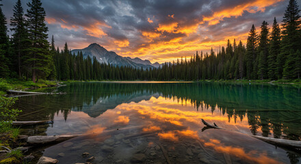Fototapeta premium Lake Reflecting the Sky