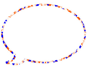 ステンドグラス風吹き出し　三角形模様　丸形
