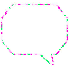 ステンドグラス風吹き出し　三角形模様　角のある八角形