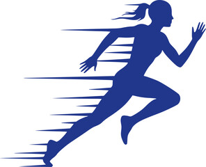 Running girl vector silhouette
